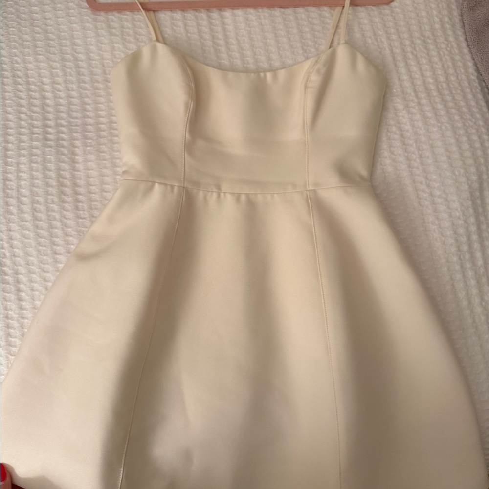 Showpo Cream Strapless Dress